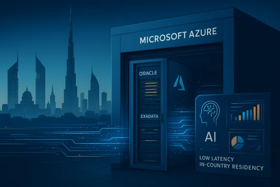 Microsoft Azure data center housing Oracle Exadata, AI visuals, and low-latency in-country residency. Microsoft Azure data center housing Oracle Exadata, AI visuals, and low-latency in-country residency.