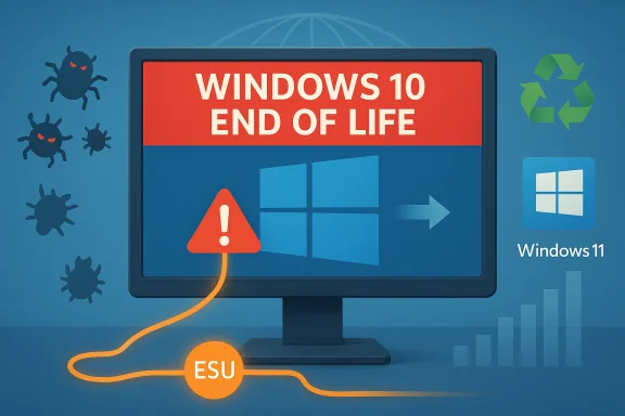 Windows 10 end of life; upgrade to Windows 11 for security and continued support.