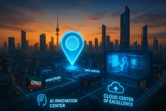 Sunset skyline lit by glowing blue holograms for data centers, AI innovation, and cloud centers.