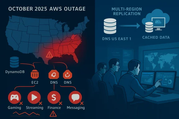 Map of October 2025 AWS outage across the US, affecting DynamoDB, EC2 and DNS. Map of October 2025 AWS outage across the US, affecting DynamoDB, EC2 and DNS.