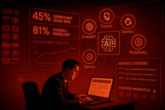 Person at a laptop amid a red, data-driven wall of AI charts and citations. Person at a laptop amid a red, data-driven wall of AI charts and citations.