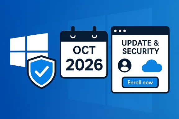 Windows update and security alert featuring October 2026 calendar. Windows update and security alert featuring October 2026 calendar.