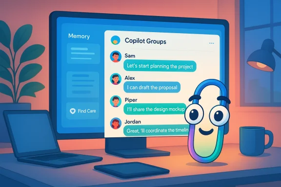 A playful office desk with a chat app on a large monitor and a rainbow clip-on character wearing headphones. A playful office desk with a chat app on a large monitor and a rainbow clip-on character wearing headphones.