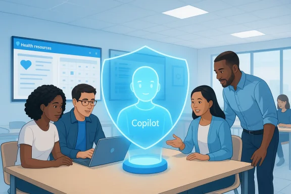 A diverse team collaborates around a glowing Copilot hologram in a meeting. A diverse team collaborates around a glowing Copilot hologram in a meeting.
