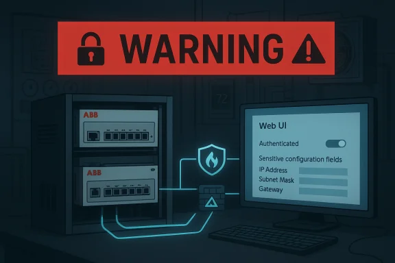 Red warning banner looms over servers as a firewall guards a Web UI. Red warning banner looms over servers as a firewall guards a Web UI.