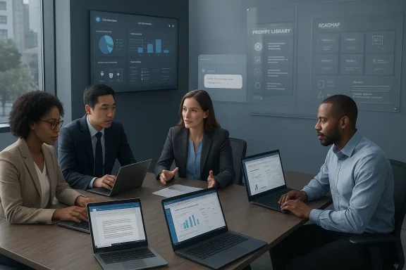 Diverse team in a meeting, laptops open as they review charts. Diverse team in a meeting, laptops open as they review charts.