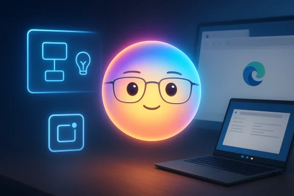 A glowing emoji with glasses sits between neon blue tech icons and a laptop in a dark workspace. A glowing emoji with glasses sits between neon blue tech icons and a laptop in a dark workspace.