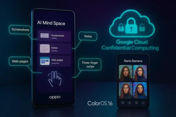 Oppo ColorOS 16 showcases AI Mind Space with Screenshots, Notes, and Web pages. Oppo ColorOS 16 showcases AI Mind Space with Screenshots, Notes, and Web pages.