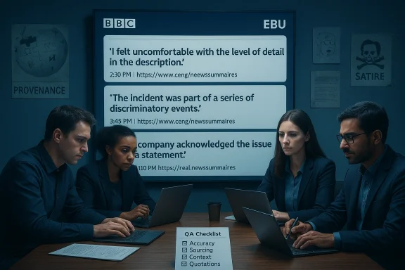 Four professionals in a dim conference room work on laptops as a large screen displays quotes.
