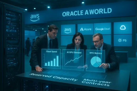 Three professionals study holographic dashboards of cloud metrics in a data center. Three professionals study holographic dashboards of cloud metrics in a data center.