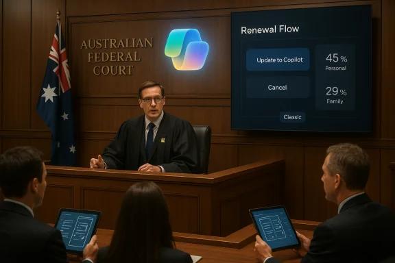 Australian Federal Court judge presides over a Renewal Flow presentation.