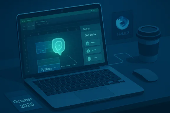 Blue-toned laptop shows a Python data workflow diagram with a chat bubble icon. Blue-toned laptop shows a Python data workflow diagram with a chat bubble icon.