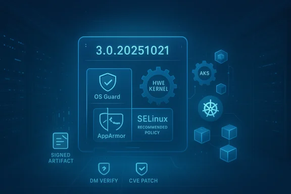 Blue infographic illustrating a Linux security stack with OS Guard, AppArmor, SELinux, and kernel components. Blue infographic illustrating a Linux security stack with OS Guard, AppArmor, SELinux, and kernel components.