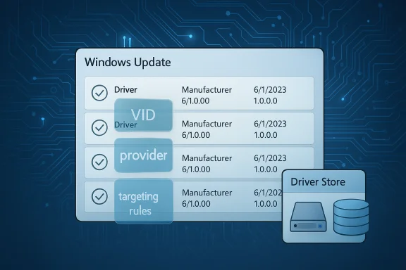 Windows Update panel listing several driver updates on a blue circuit-board background. Windows Update panel listing several driver updates on a blue circuit-board background.