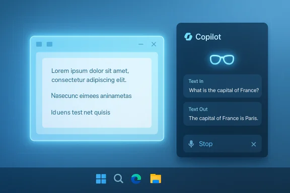 Futuristic Copilot UI showing a glowing chat window beside a dark control panel. Futuristic Copilot UI showing a glowing chat window beside a dark control panel.