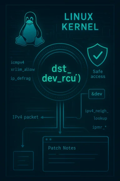 Neon Linux kernel poster with Tux the penguin, dst_dev_rcu, and a Safe access shield. Neon Linux kernel poster with Tux the penguin, dst_dev_rcu, and a Safe access shield.