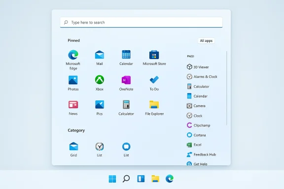 A light blue Windows-style launcher with a search bar and grid of pinned apps. A light blue Windows-style launcher with a search bar and grid of pinned apps.