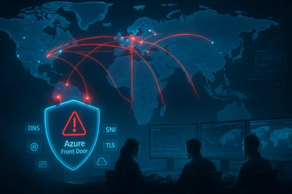 Global cyber defense: Azure Front Door shields worldwide network traffic. Global cyber defense: Azure Front Door shields worldwide network traffic.