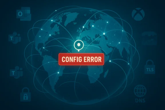 Globe with interconnected network nodes and a bold red CONFIG ERROR warning. Globe with interconnected network nodes and a bold red CONFIG ERROR warning.