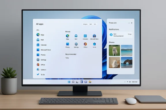 Modern desktop setup with a large monitor showing Windows 11 apps, keyboard, mouse, and a plant. Modern desktop setup with a large monitor showing Windows 11 apps, keyboard, mouse, and a plant.