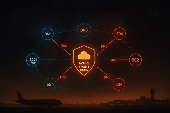Azure Front Door diagram showing DNS routing from edge POPs to backend endpoints. Azure Front Door diagram showing DNS routing from edge POPs to backend endpoints.