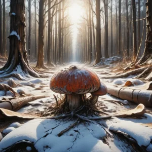 Mushroom In The Snow.webp