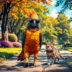 Parrot Walking The Dog.webp