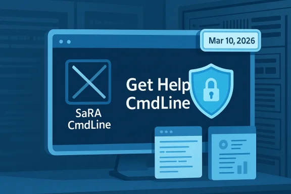Blue computer screen graphic reading “Get Help CmdLine” with a shield and date Mar 10, 2026.