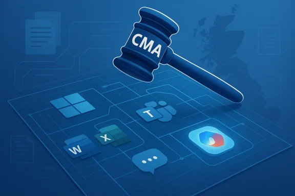 Blue digital map graphic with a magnifying gavel labeled “CMA” and office app icons.