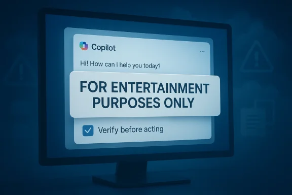 windowsforum-microsoft-copilot-terms-entertainment-only-and-the-reminder-to-verify.webp