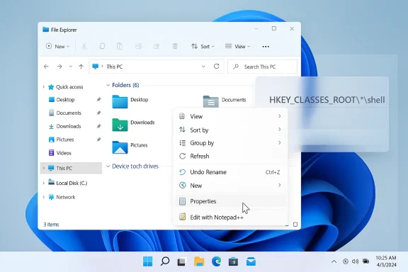 Windows File Explorer open on a PC desktop, showing the right-click menu over a folder.