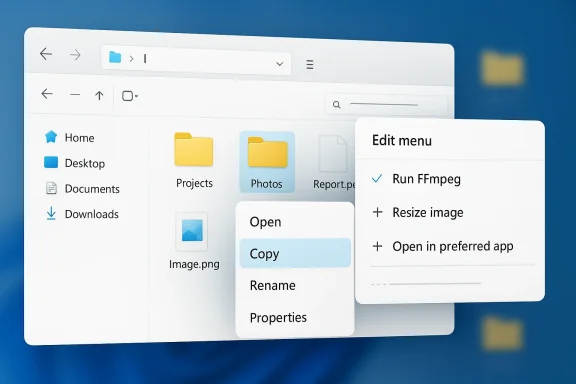 Screenshot of a Windows file manager showing an “Edit menu” for an image file.
