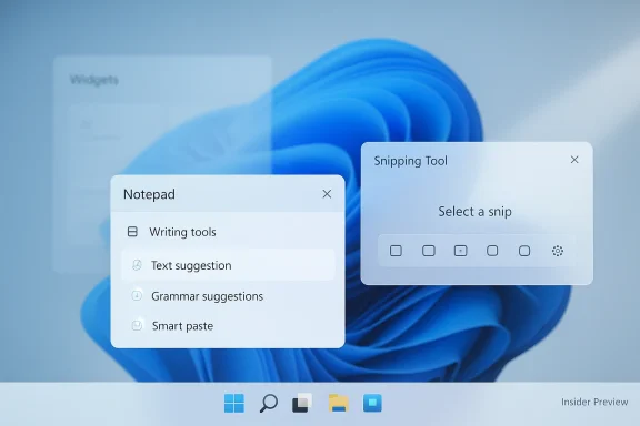 Blue Windows desktop showing Notepad and a “Shipping Tool” window overlay on a snip selector.