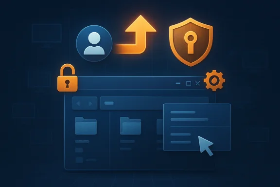 Cybersecurity concept showing lock, shield, and user/arrow icons above a file-editing interface.