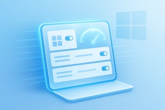 3D illustration of a blue web application window on a laptop screen.