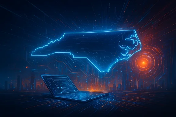 Futuristic holographic circuit with glowing blue tech glyphs and a fiery orange sphere in a neon city.