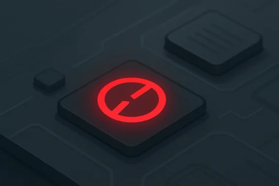 Red warning symbol glowing on a smartphone UI over a dark circuit-like background.