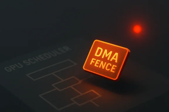 Glowing “DMA FENCE” warning block overlays a dark network with red connection lines.