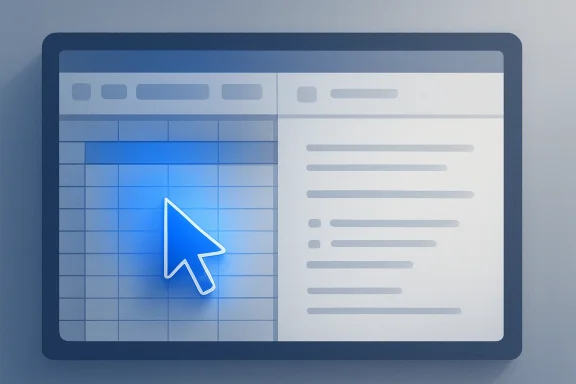 Blue UI screen overlay with a white cursor arrow pointing toward a message panel.
