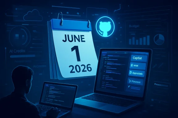 Futuristic blue graphic showing June 1, 2026 with digital budgeting dashboards and a glowing calendar.