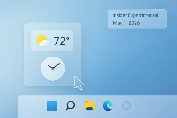 Digital UI shows weather at 72° and an experimental date May 1, 2026 on a blue background.