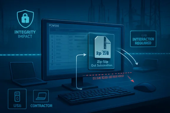 Futuristic computer interface showing data security, integrity impact, and “interaction required” alerts.