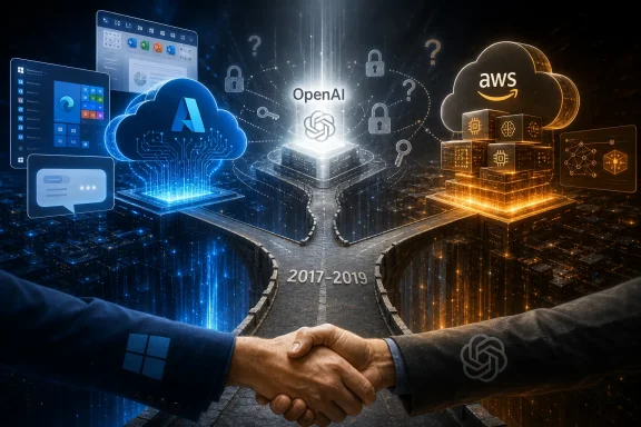 Handshake bridges AI OpenAI and AWS cloud services with security and data-network symbols.