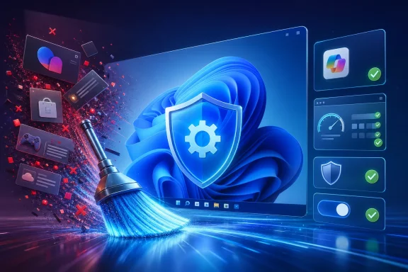 Cybersecurity-themed graphic with a blue shield and checkmarks, sweeping light toward a locked digital system.