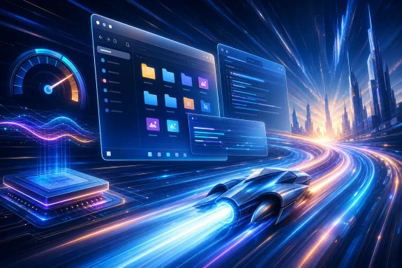 Futuristic neon data highway with glowing dashboard screens and a high-speed racing supercar.