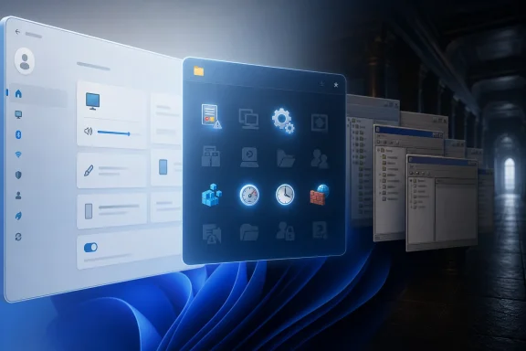 Futuristic data-security dashboard icons on monitors in a blue-lit server room.