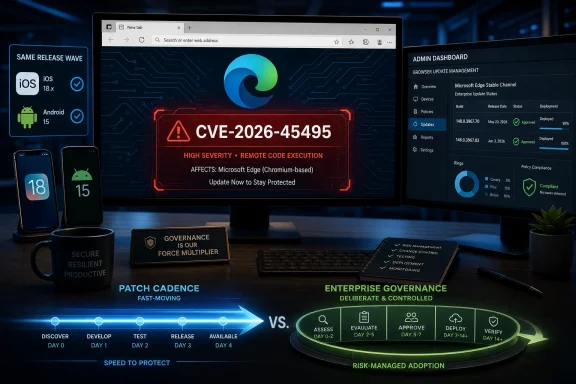 Cybersecurity admin dashboard shows CVE-2026-45495 high-severity remote code execution warning on a monitor.