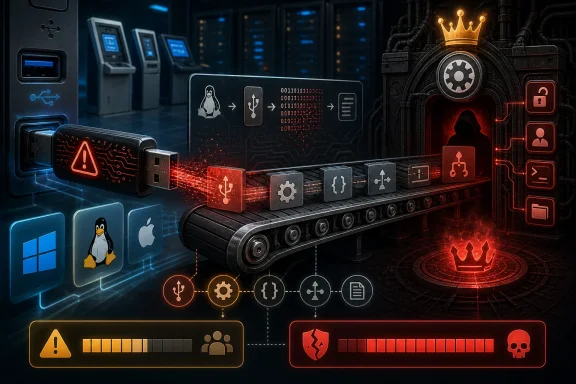 Cybersecurity dashboard with warning icons, encrypted data, and a hacker-like crown emblem in a server room scene.