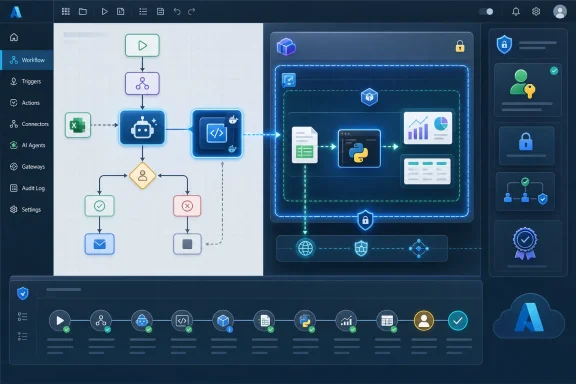 Workflow dashboard showing automated data flow with code, Python, and verification icons.