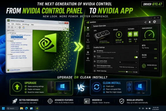 Thread 'Nvidia Retires Control Panel in GeForce Drivers 610.47: Use the Nvidia App'